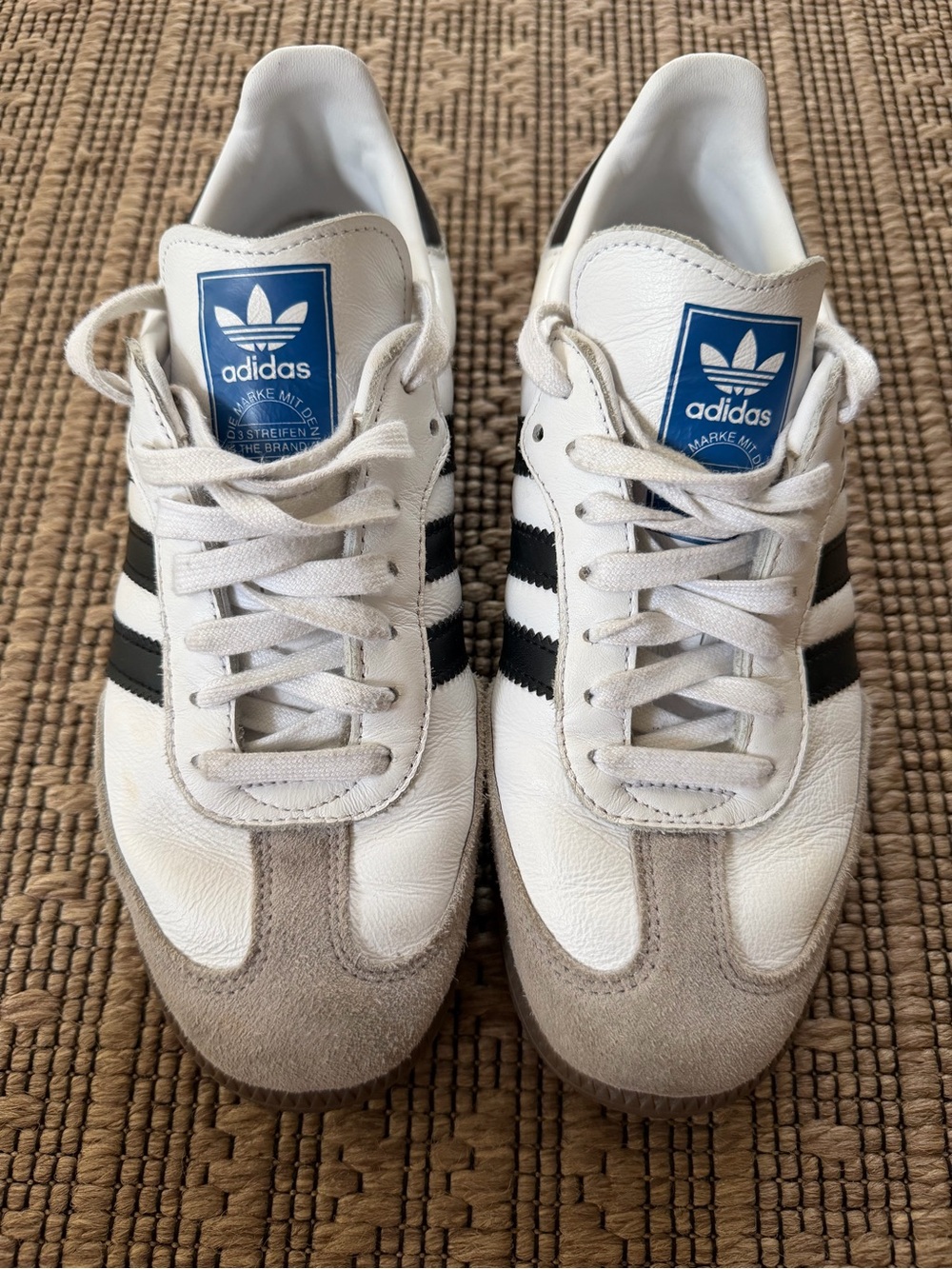 Adidas Samba OG White Black Gum Leather Sneakers - Men’s 7/Women’s 8